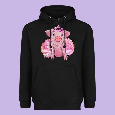 Heavyweight Hoodie balerina pig with tutu