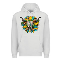 Dove Grey bull skull gemstone cactus leopard sunflower Premium Hoodie - Artiststas
