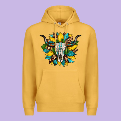 Bull Skull Gemstone Cactus Leopard Sunflower Premium Hoodie Designed By Artiststas