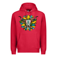 Cardinal bull skull gemstone cactus leopard sunflower Premium Hoodie - Artiststas