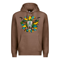 Chestnut bull skull gemstone cactus leopard sunflower Premium Hoodie - Artiststas