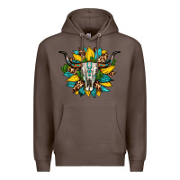 Coffee bull skull gemstone cactus leopard sunflower Premium Hoodie - Artiststas