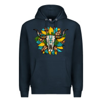 Navy bull skull gemstone cactus leopard sunflower Premium Hoodie - Artiststas