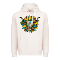 Pale Pink bull skull gemstone cactus leopard sunflower Premium Hoodie - Artiststas