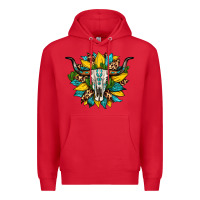 Red bull skull gemstone cactus leopard sunflower Premium Hoodie - Artiststas