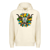Sandshell bull skull gemstone cactus leopard sunflower Premium Hoodie - Artiststas