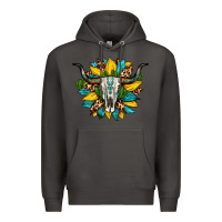 Smoke bull skull gemstone cactus leopard sunflower Premium Hoodie - Artiststas