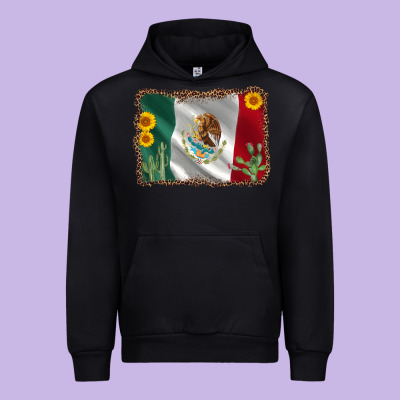 Mexico Flag Sunflower Cactus Urban Hoodie Designed By Adodesignshop