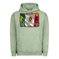 Pigment Oil Green mexico flag sunflower cactus Urban Hoodie - AdoDesignShop