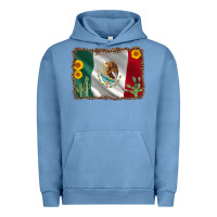 Pigment Pebble Blue mexico flag sunflower cactus Urban Hoodie - AdoDesignShop