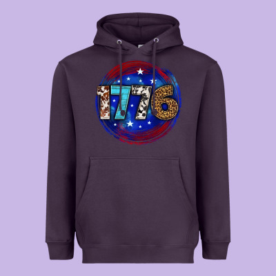 Heavyweight Hoodie western 1776 4th of july billie wilder