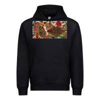 Black western turquoise gemstone horse cowhide leopard floral background lic Urban Hoodie - Artiststas