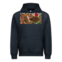 Navy western turquoise gemstone horse cowhide leopard floral background lic Urban Hoodie - Artiststas