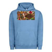 Pigment Pebble Blue western turquoise gemstone horse cowhide leopard floral background lic Urban Hoodie - Artiststas