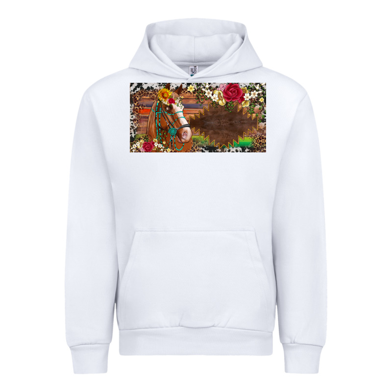 Western Turquoise Gemstone Horse Cowhide Leopard Floral Background Lic Urban Hoodie by Artiststas | Teevron