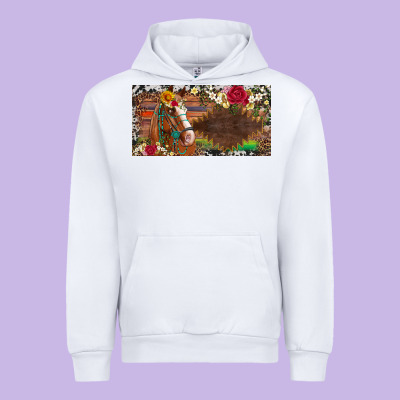 Western Turquoise Gemstone Horse Cowhide Leopard Floral Background Lic Urban Hoodie Designed By Artiststas