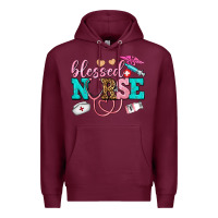 Burgundy blessed nurse Premium Hoodie - AdoDesignShop