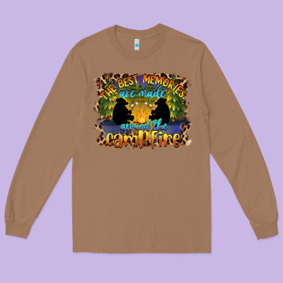 The Best Memories Are Made Around The Campfire Camping Long Sleeve Tee Designed By Barkaloodesign