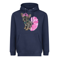 Navy balerina french bulldog with tutu Heavyweight Hoodie - RanaPortraitStore