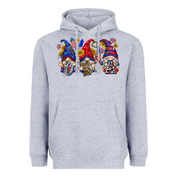 Heather Grey usa with gnome billie wilder Heavyweight Hoodie - texasbilliewilder