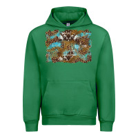 Emerald western leopards and turquoise with cowhide background Urban Hoodie - Artiststas