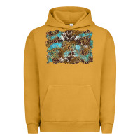 Pigment Peanut Butter western leopards and turquoise with cowhide background Urban Hoodie - Artiststas