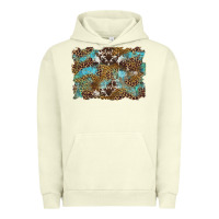 Pigment Pistachio western leopards and turquoise with cowhide background Urban Hoodie - Artiststas