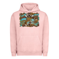 Pigment Salmon western leopards and turquoise with cowhide background Urban Hoodie - Artiststas