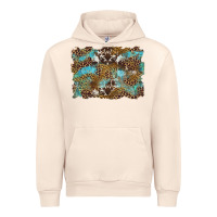 Sandshell western leopards and turquoise with cowhide background Urban Hoodie - Artiststas