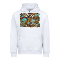 White western leopards and turquoise with cowhide background Urban Hoodie - Artiststas