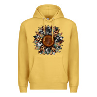 Antique Gold cowhide leopard aztec sunflower Premium Hoodie - Artiststas