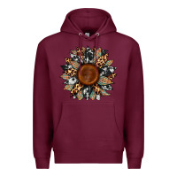 Burgundy cowhide leopard aztec sunflower Premium Hoodie - Artiststas