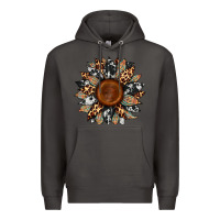 Smoke cowhide leopard aztec sunflower Premium Hoodie - Artiststas