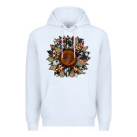 White cowhide leopard aztec sunflower Premium Hoodie - Artiststas