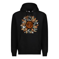 Black cowhide leopard aztec sunflower Premium Hoodie - Artiststas