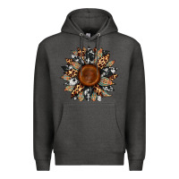 Charcoal Heather cowhide leopard aztec sunflower Premium Hoodie - Artiststas