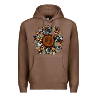Chestnut cowhide leopard aztec sunflower Premium Hoodie - Artiststas