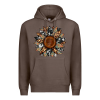 Coffee cowhide leopard aztec sunflower Premium Hoodie - Artiststas