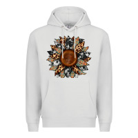 Dove Grey cowhide leopard aztec sunflower Premium Hoodie - Artiststas