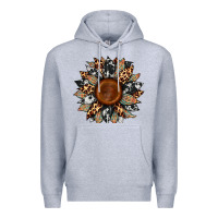 Heather Grey cowhide leopard aztec sunflower Premium Hoodie - Artiststas