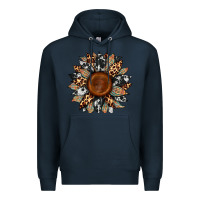 Navy cowhide leopard aztec sunflower Premium Hoodie - Artiststas