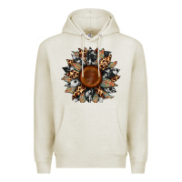 Oatmeal Heather cowhide leopard aztec sunflower Premium Hoodie - Artiststas