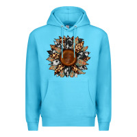 Ocean Blue cowhide leopard aztec sunflower Premium Hoodie - Artiststas
