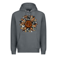 Rock cowhide leopard aztec sunflower Premium Hoodie - Artiststas