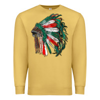 Antique Gold mexican flag indian headdress Premium Sweatshirt - RanaPortraitStore