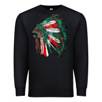 Black mexican flag indian headdress Premium Sweatshirt - RanaPortraitStore