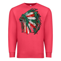 Cardinal mexican flag indian headdress Premium Sweatshirt - RanaPortraitStore
