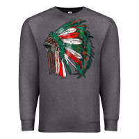 Charcoal Heather mexican flag indian headdress Premium Sweatshirt - RanaPortraitStore