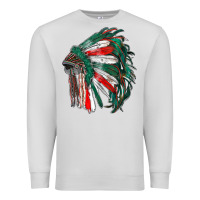Dove Grey mexican flag indian headdress Premium Sweatshirt - RanaPortraitStore