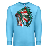 Ocean Blue mexican flag indian headdress Premium Sweatshirt - RanaPortraitStore